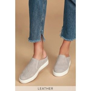 Steven by Steve Madden platform grey suede mules